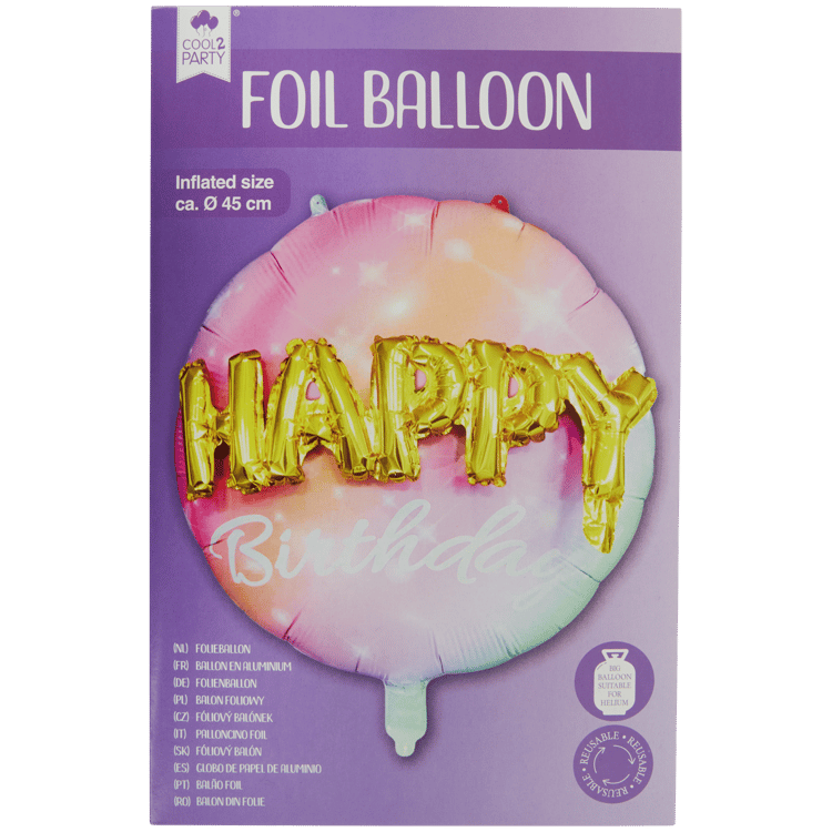 Cool2Party Folienballon Happy Birthday