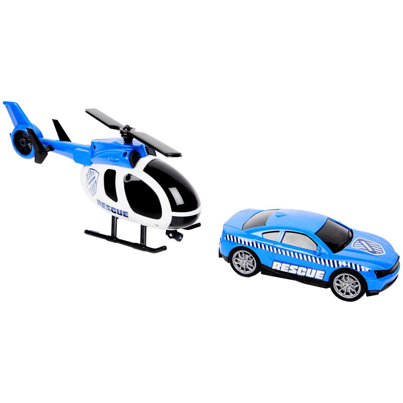 Hélicoptère et voiture de secours