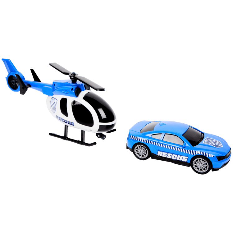 Hélicoptère De Police Action Heroes - 36 Cm Avec Lumière, Figurine Et Accessoires, Jouet Enfant 4 Ans+