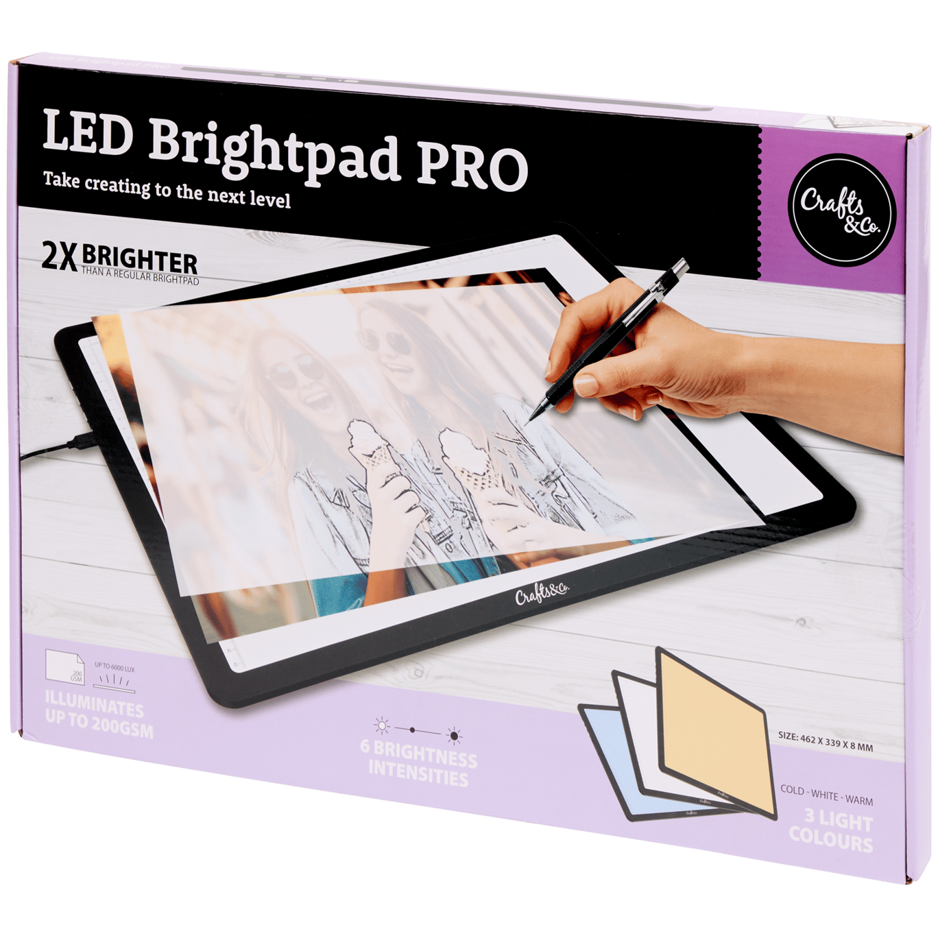 Podświetlana tablica brightpad LED XL Crafts & Co