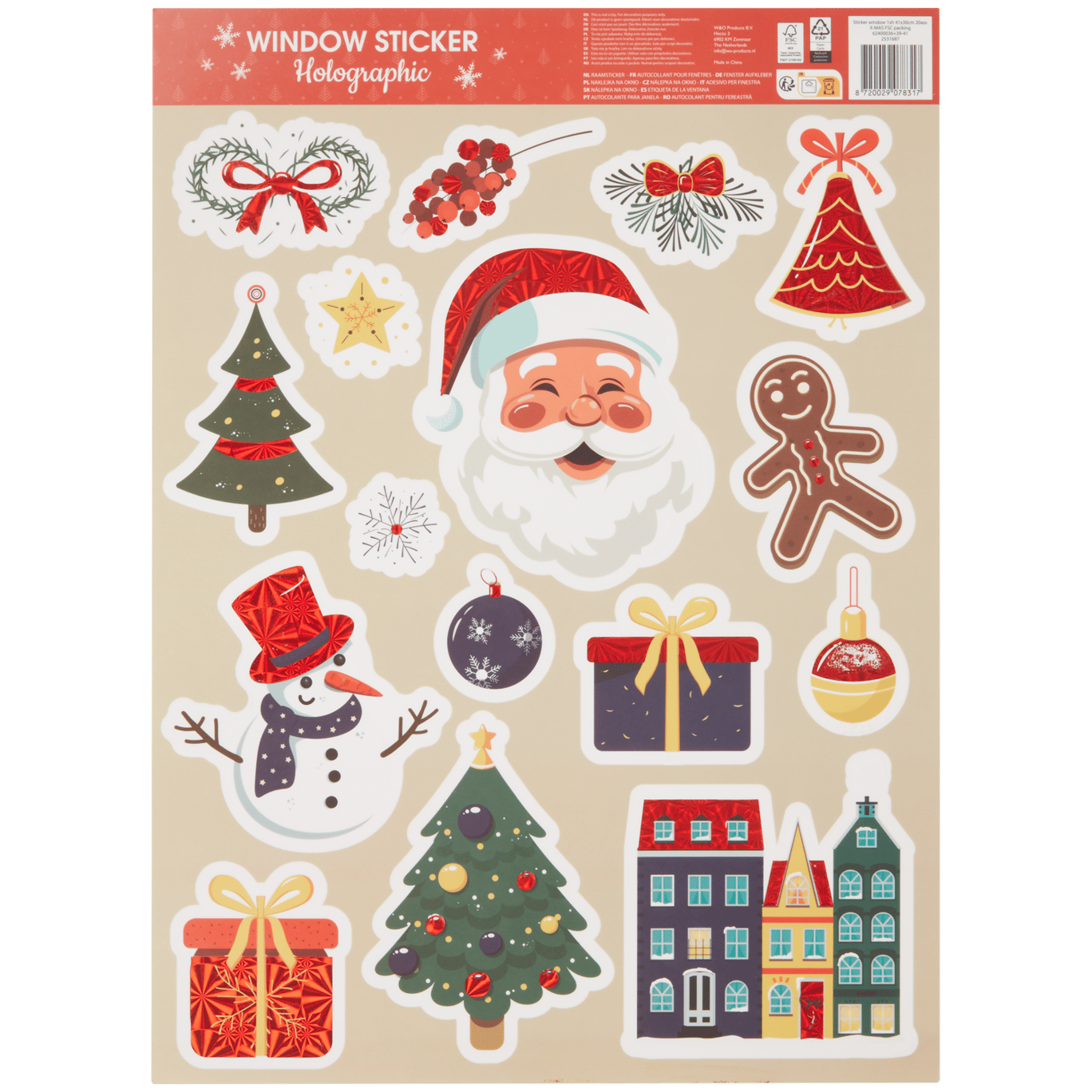 Kerst raamstickers