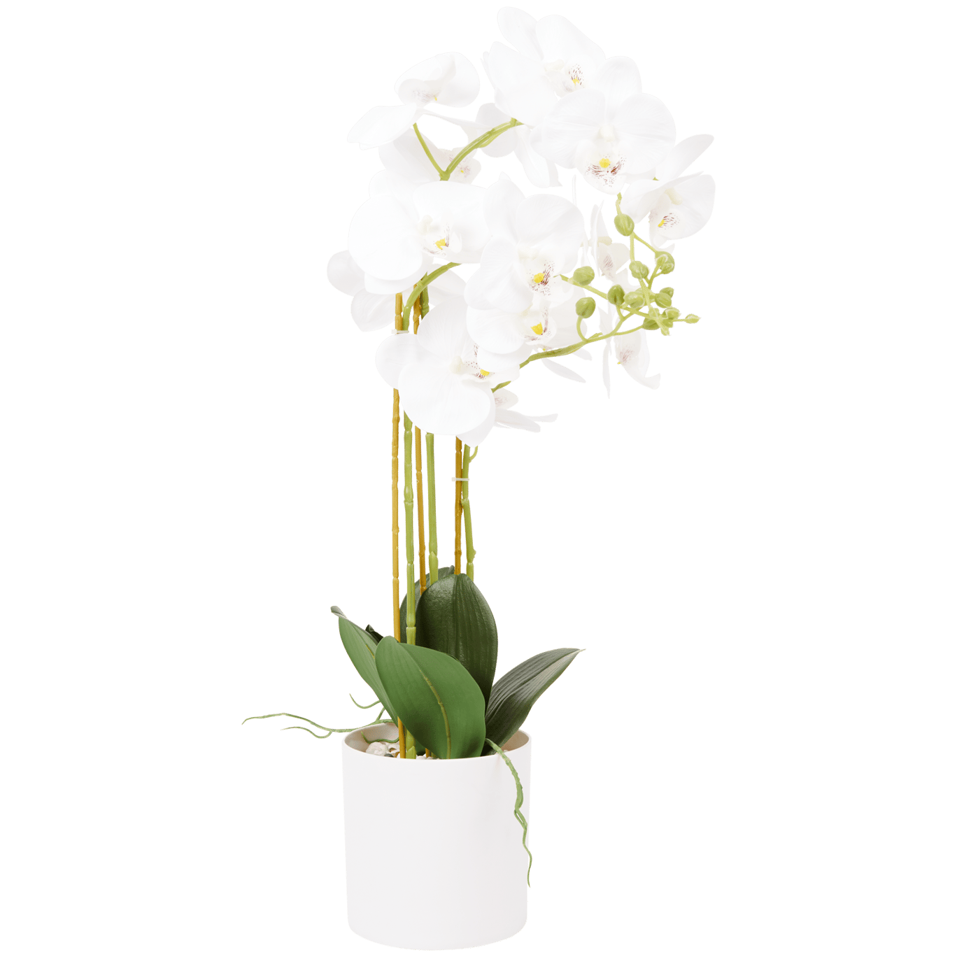 Orquídea artificial en macetero