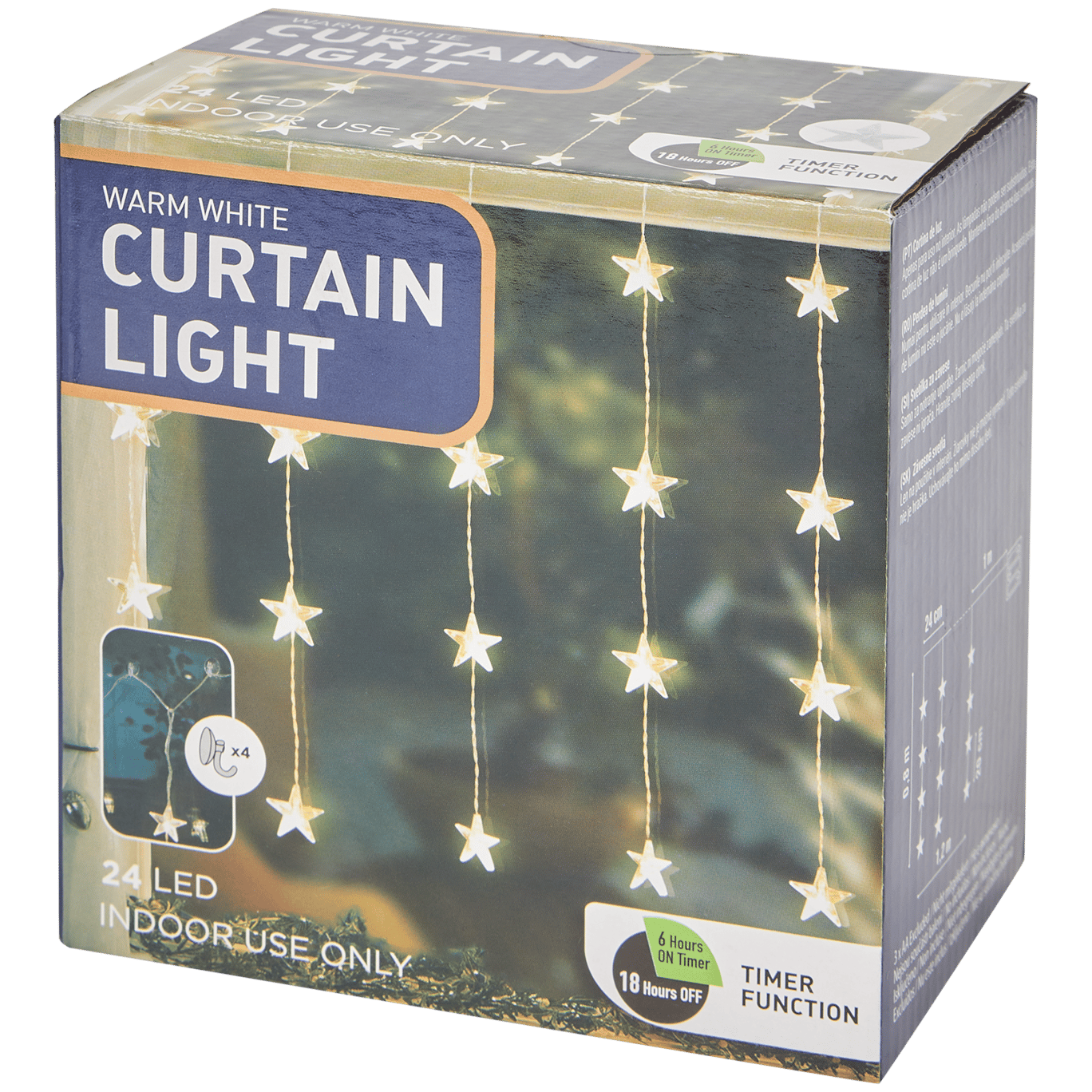 Cortina de luces con estrellas