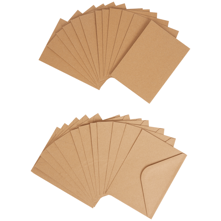 Cartões e envelopes kraft Avec