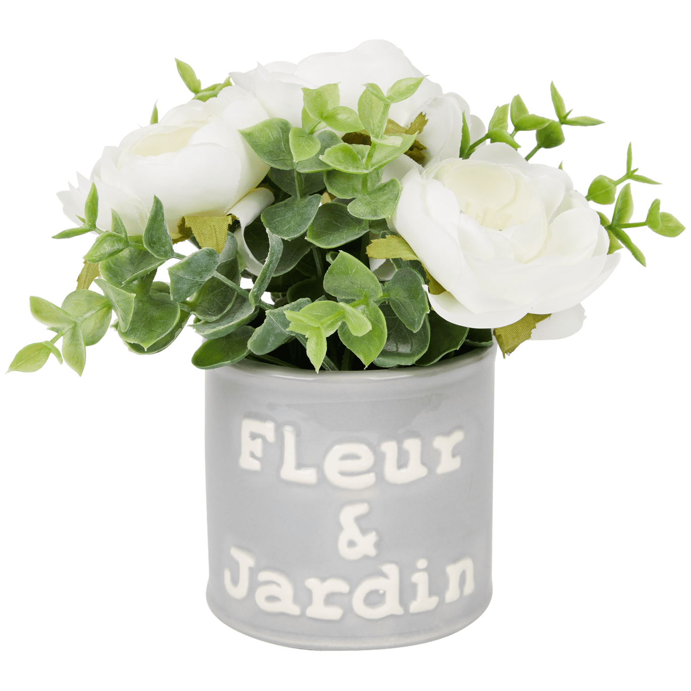 Flor artificial em vaso