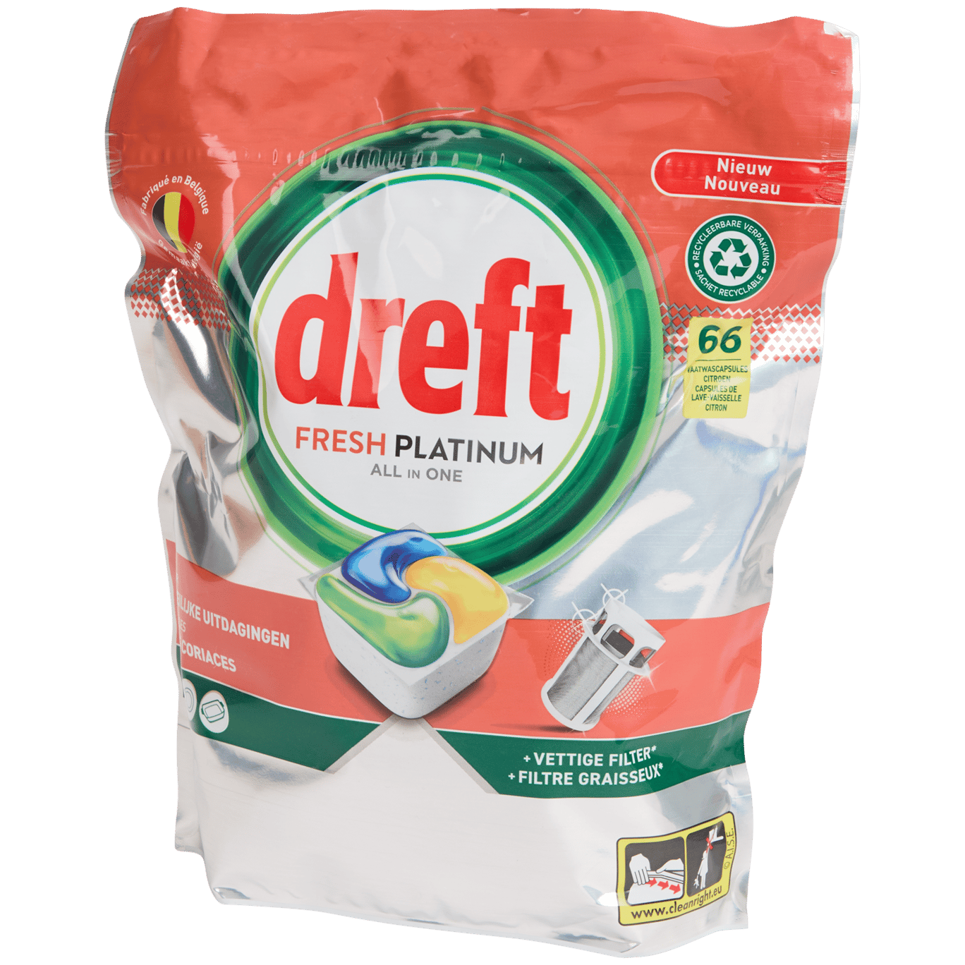 Dreft Fresh Platinum vaatwastabletten All in One