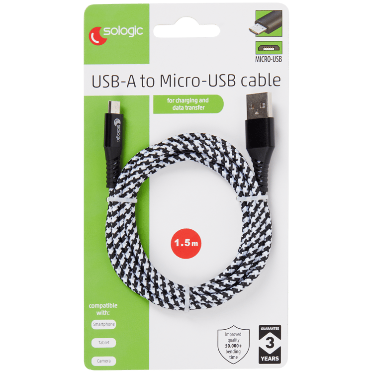 Kabel do ładowania i przesyłania danych Sologic Micro USB