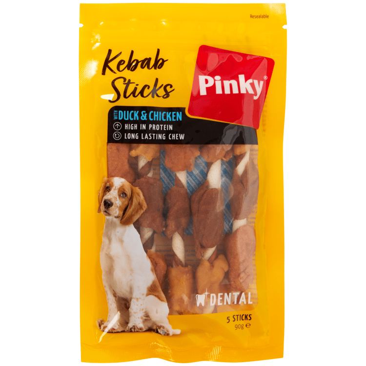 Palitos de kebab para perros Pinky