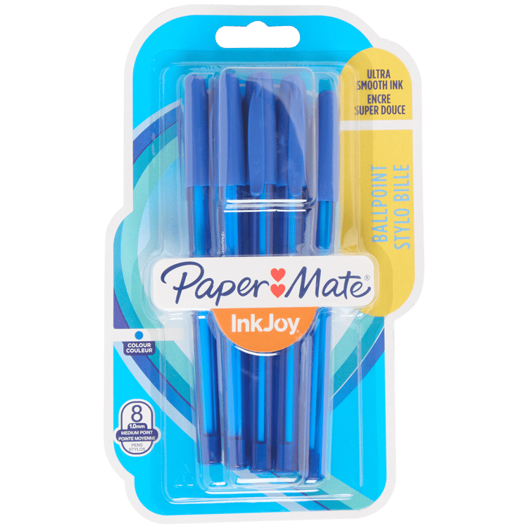 Stylo-bille Paper Mate Inkjoy 100 - Pointe 0.5 Mm, Écriture Moyenne, Corps Triangulaire