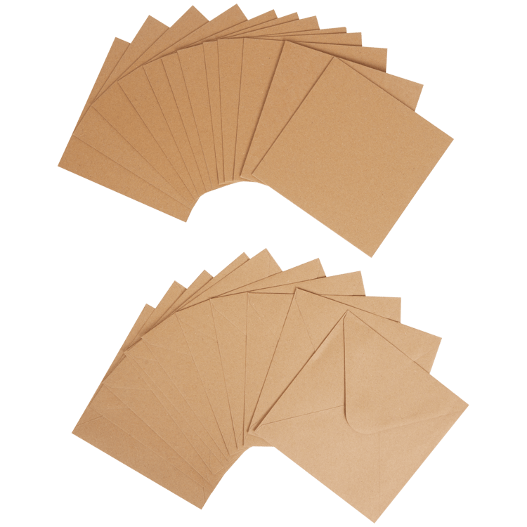 Cartões e envelopes kraft Avec