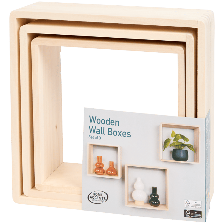 Home Accents Quadratische Wandregale aus Holz