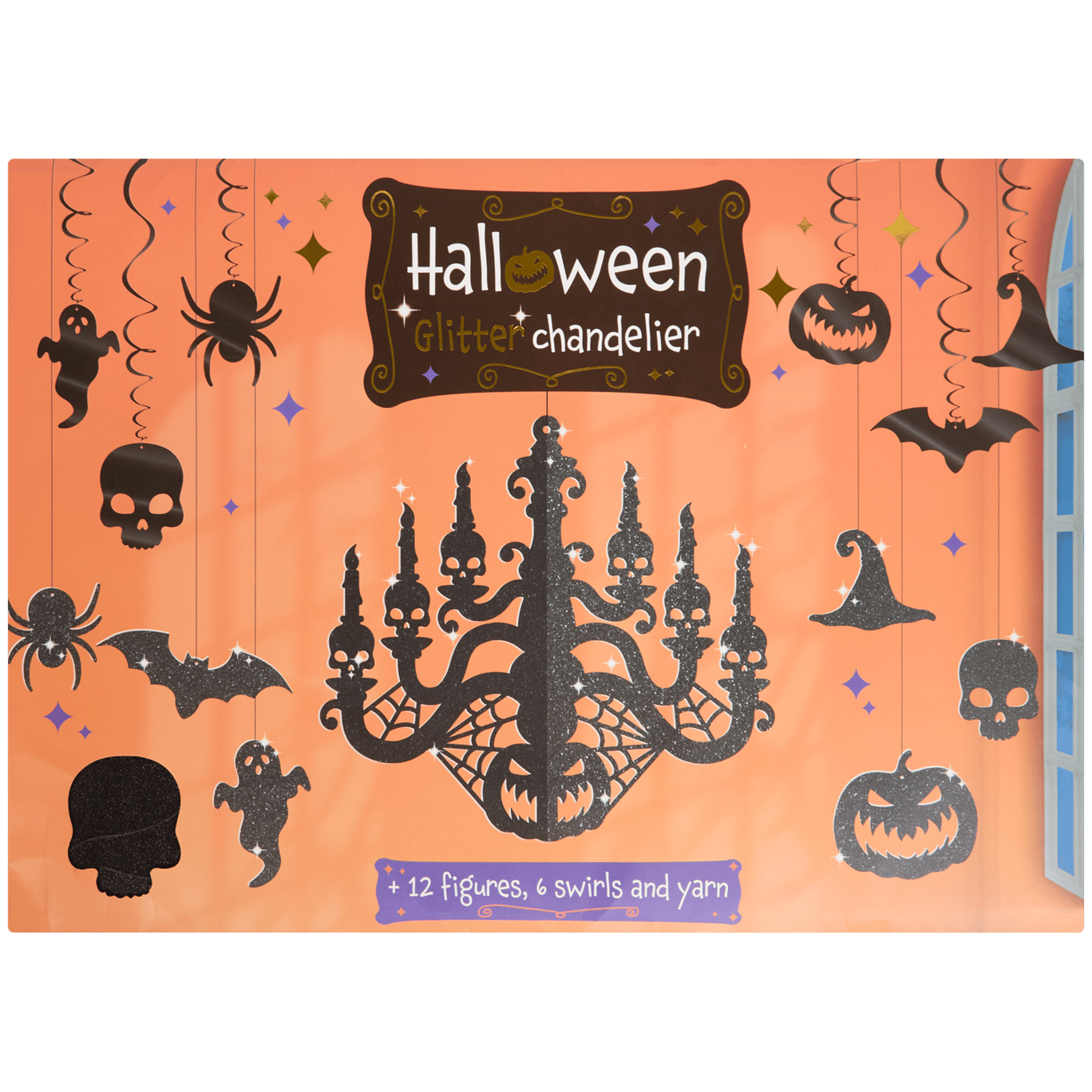 Lampadario e decorazione glitter Halloween