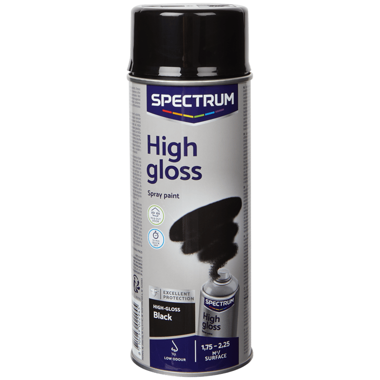 Peinture noire en aérosol haute brillance Spectrum