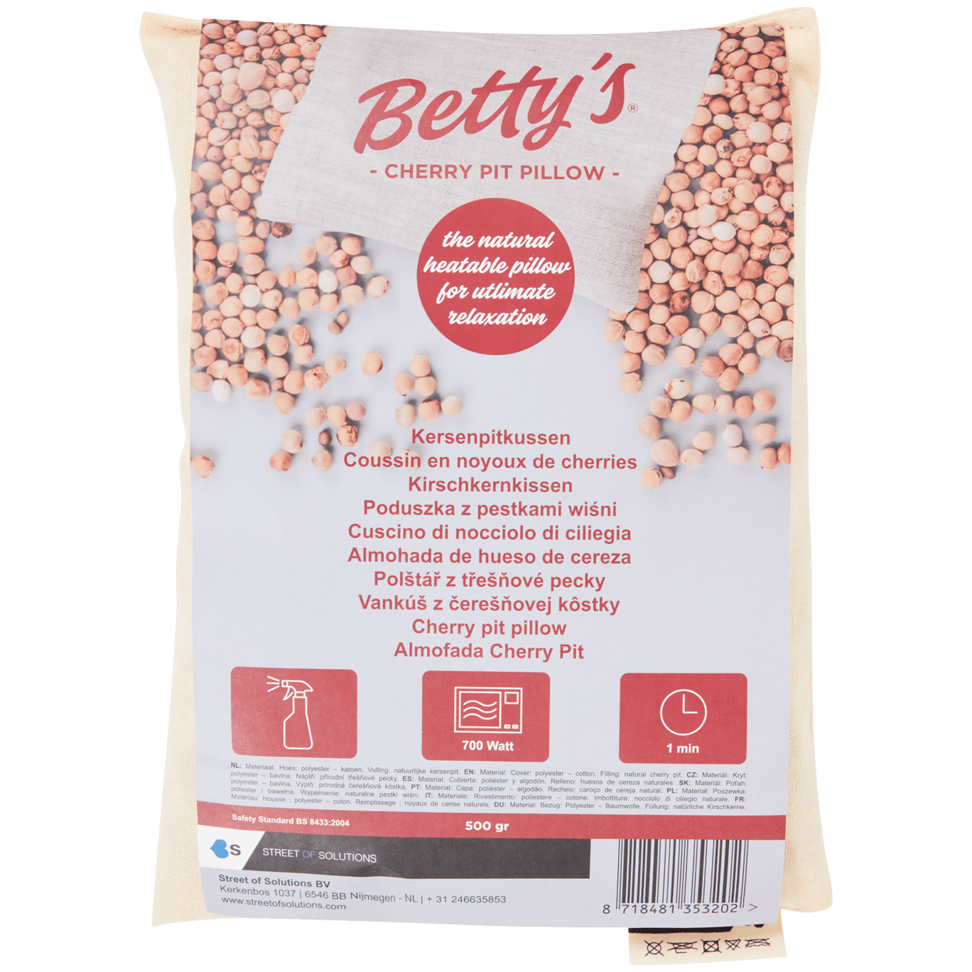 Coussin en noyaux de cerises Betty's