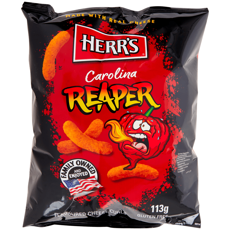Snacks fritos Herr's Carolina Reaper